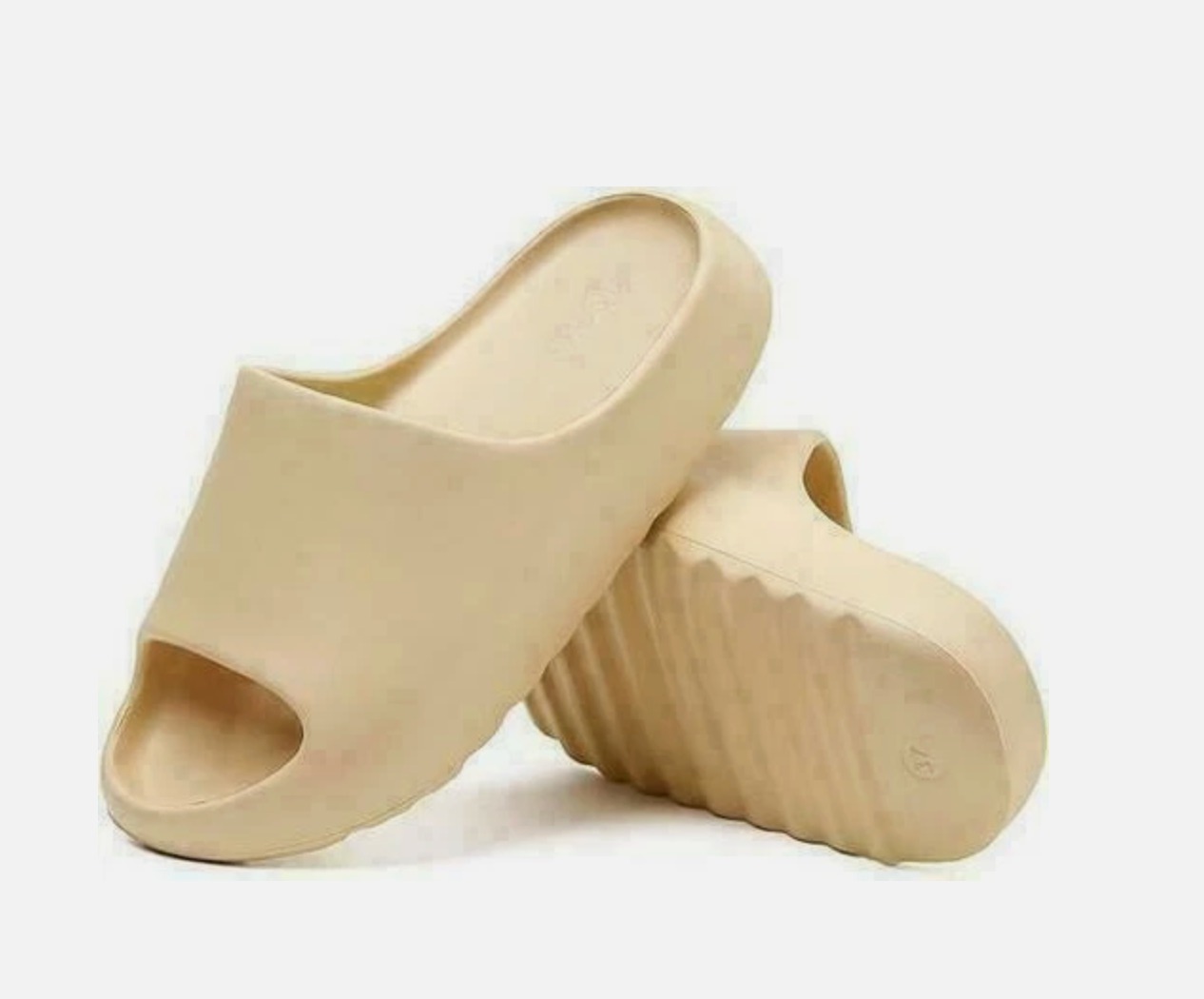 Platform Pillow Slippers Slides for Women and Men, EVA Anti-Slip ,Beige SIZE 8